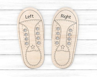 Shoe Tying Practice SVG, Montessori Training Shoes, Learn to Tie Shoes, Educational game, glowforge svg, Laser cut file, Silhouette, Cricut