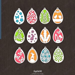 Oeuf de Pâques Tags Laser, Oeufs de Pâques SVG, Oeuf étiquettes svg, Étiquettes cadeaux, Pâques Cut File, fichier découpé au laser, Glowforge svg, laser, Téléchargement immédiat