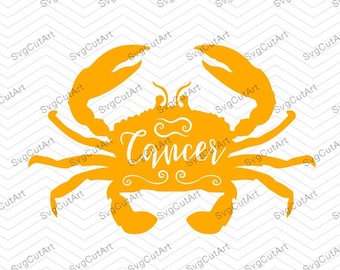 Cancer SVG DXF PNG eps, Zodiac Sign svg, crab, Astrology, Horoscopes, decal Cricut Design, Silhouette studio Makes the Cut, Instant Download