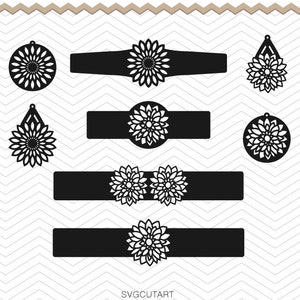 Dahlia Bracelet svg, Leather Bracelet SVG, Cuff Bracelet svg, bracelet svg, cuff, wristband, modern, Jewelry, laser cut, Cricut, Silhouette