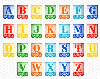 Papel Picado SVG, Alphabet papel picado, coco, Party, font, Flags, Festival, Birthday, day of death, Vinyl Decal, Cricut Design, Silhouette