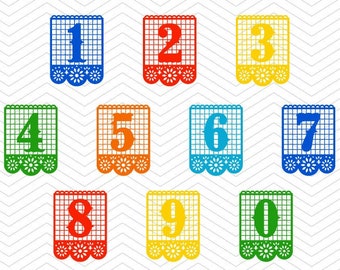 Papel Picado SVG, Numbers papel picado, Alphabet, coco, Party, font, Flags, Festival, Birthday, day of death, Vinyl Decal,Cricut, Silhouette