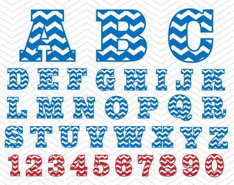 Sports Alphabet Chevron Letters Numbers SVG PNG DXF eps, baseball college Font, Vinyl Decal Cut Files Cricut Design Silhouette studio