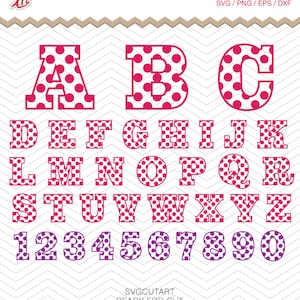 Sports Alphabet Polka punto Letras Números SVG PNG DXF eps, universidad de béisbol Fuente, Vinilo Calcomanía Cortar Archivo Cricut Diseño Silueta estudio