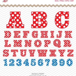 Sports Alphabet Polka punto Letras Números SVG PNG DXF eps, universidad de béisbol Fuente, Vinilo Calcomanía Cortar Archivo Cricut Diseño Silueta estudio