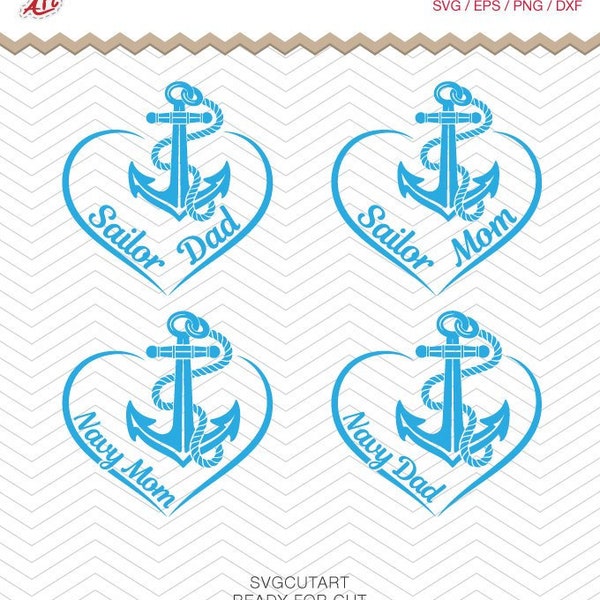 Navy mom svg, Navy dad svg, Sailing Svg, Anchor Svg, sailor Dad Svg, sailor Mom Svg, summer svg, Cricut Design, Silhouette studio, Download