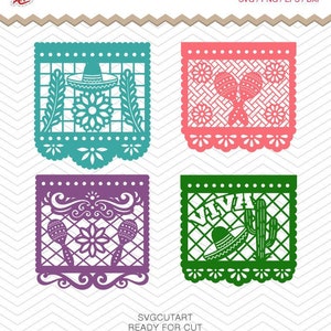 Papel Picado banner, Papel Picado SVG, cinco de mayo svg, coco, Party, Flags, Festival, Birthday, day of death, Cricut Design, Silhouette