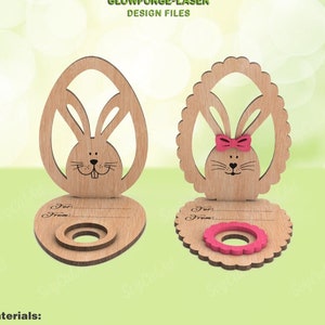 Easter egg holder bunny SVG, Easter gift svg, Personalized easter gift card svg, Easter svg, Easter Cut File, laser cut file, Download