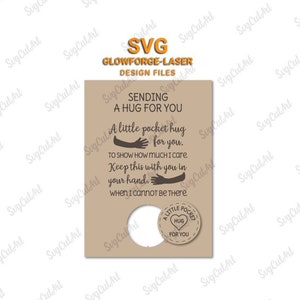 A little pocket hug svg, Decor svg, Glowforge svg , laser svg,Father day, Greeting Card, removable token, Laser Cutting, Cricut, Silhouette