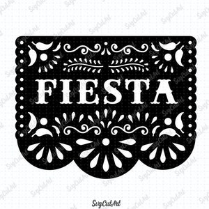 Papel Picado Fiesta, Papel Picado Frame SVG, cinco de mayo svg, Fiesta, Party, Mexican, Festival, Birthday, day of death, Cricut, Silhouette