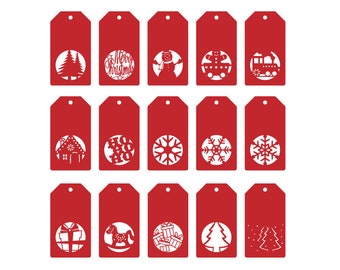 Christmas tags svg,  Labels svg, christmas ornaments svg, Santa svg, gift svg, Cricut Design, Silhouette studio, Digital Download