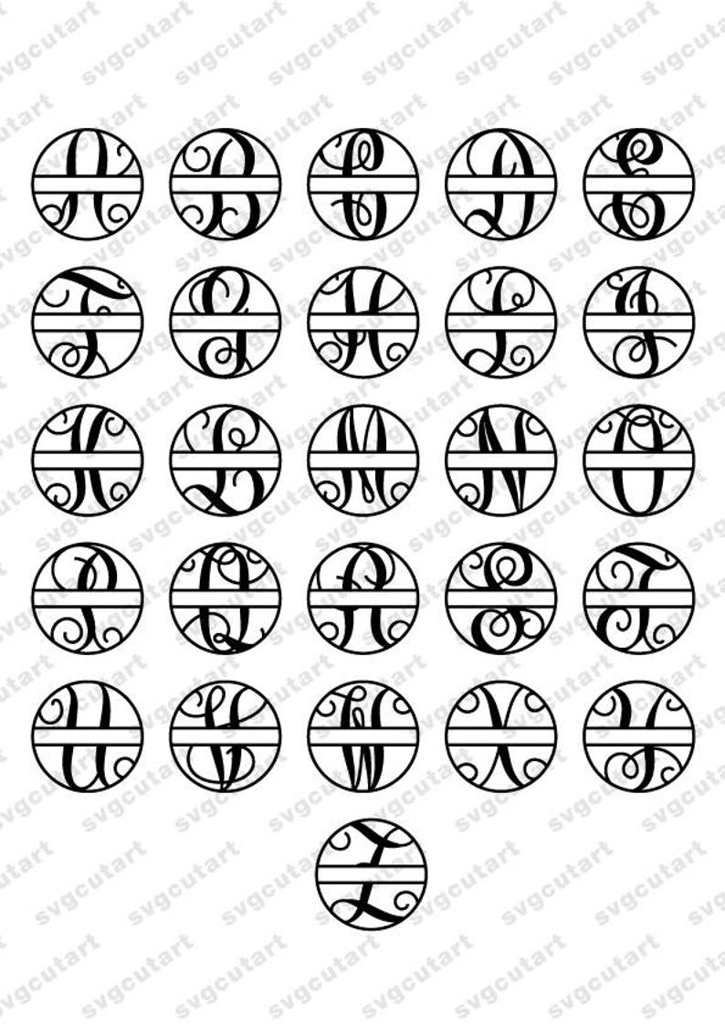 Download Free Circle Script Split Alphabet Svg Png Dxf Eps Vine Font Vinyl Etsy SVG Cut Files
