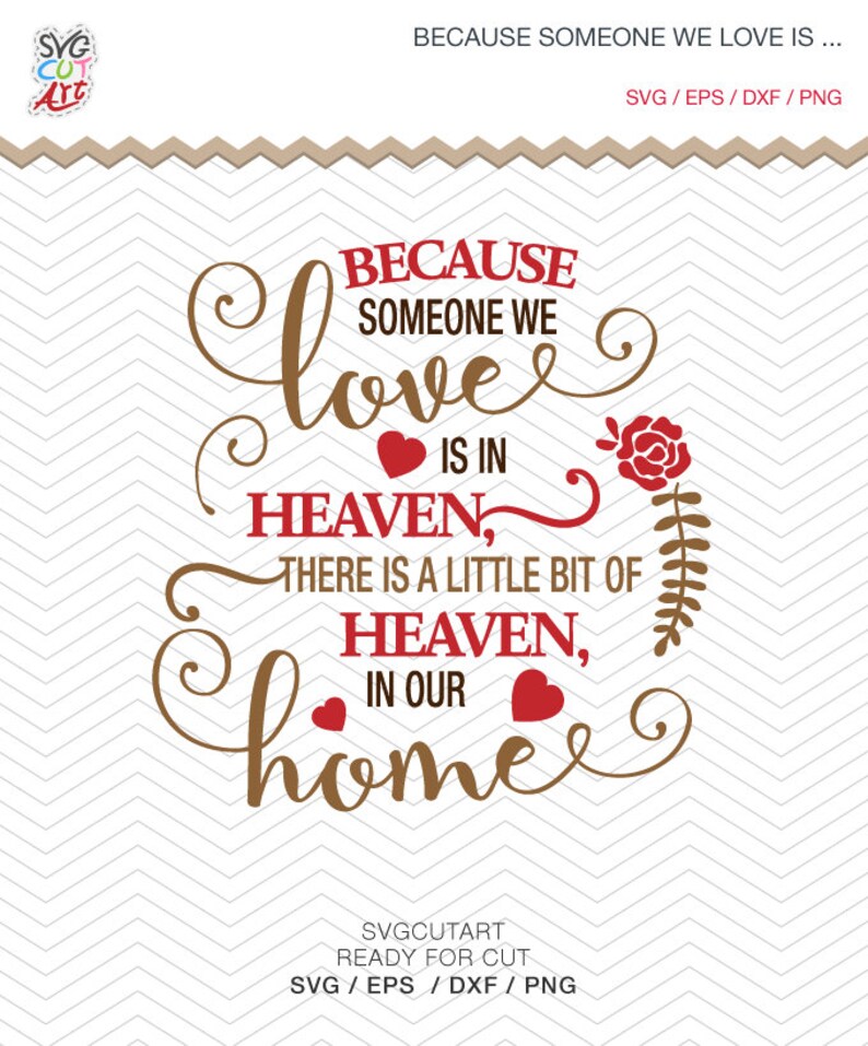 Download Because someone we love is in heaven DXF SVG PNG eps ...