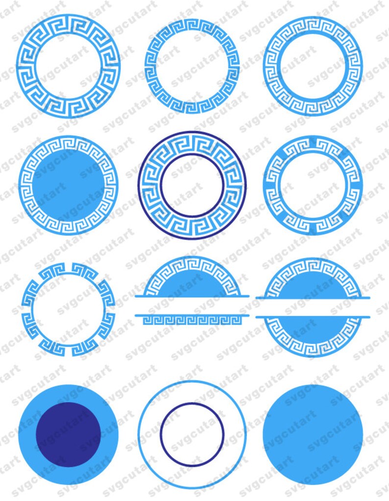 Download Greek Ancient Circle Border Monogram Split DXF SVG EPS ...
