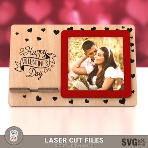 Valentine Fotorahmen SVG Laser, Valentine Bild Halter svg, Valentinstag Geschenk Laser, Valentinstag svg, glowforge svg, Laser cut