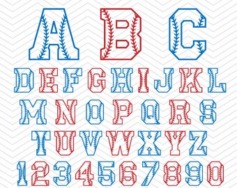 Baseball Letters & Numbers, Softball, SVG, DXF, EPS, Cut Files, Sports ...