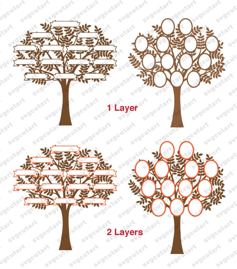 Family Tree 13 Name template SVG DXF PNG eps Vinyl ...