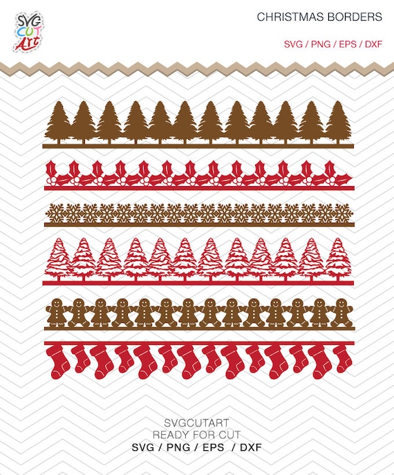 Download Christmas Borders Svg Tree Socks Gingerbread Mistle Toe Dxf Etsy