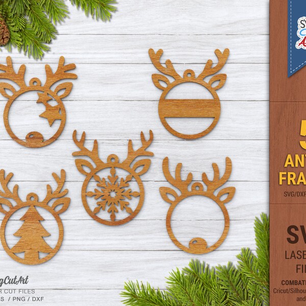 Laser Antler Cut File Etsy