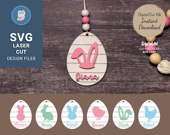 Easter Egg tags svg, Easter basket tags svg, Keychain egg svg, Gift tags, Easter svg, Easter Cut File, laser file, Instant Download