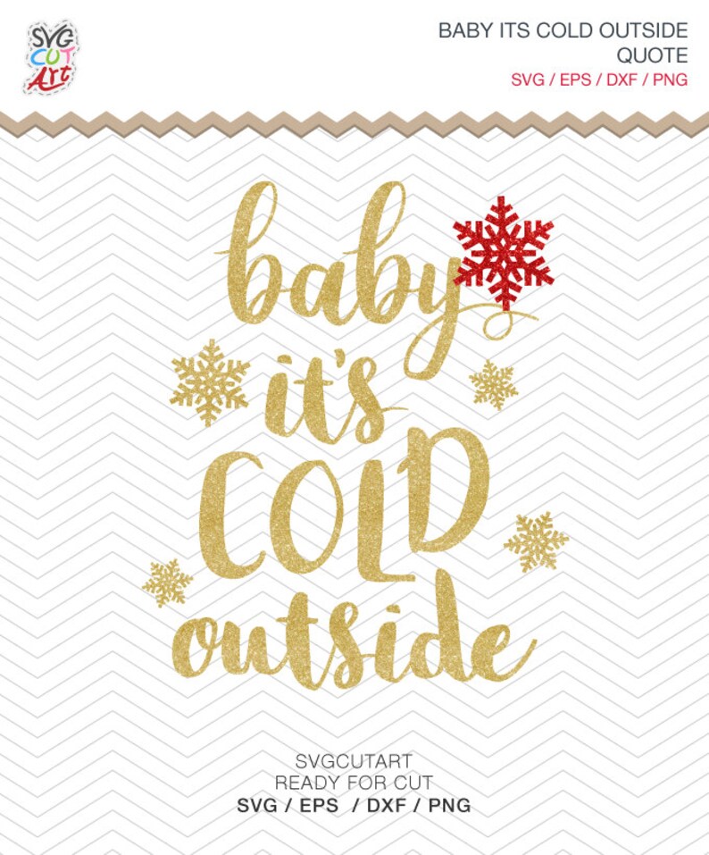 Download Baby its cold outside quote Frame DXF SVG PNG eps Vinyl winter | Etsy