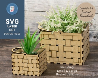 Basket Weave svg, Easter Basket, Basket laser, Wooden Easter Basket, Easter Cut File, laser cut file, Glowforge svg, Instant Download