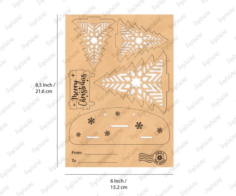 Christmas Card Stand Svg Christmas Card Laser Cut SVG Etsy