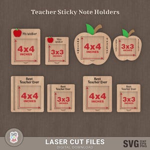 Teacher Sticky Note Holder laser SVG, Teacher Gift Svg, Note Pad Holder Svg, Office Gift svg, Glowforge svg , Laser cut file