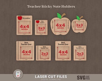 Teacher Sticky Note Holder laser SVG, Teacher Gift Svg, Note Pad Holder Svg, Office Gift svg, Glowforge svg , Laser cut file