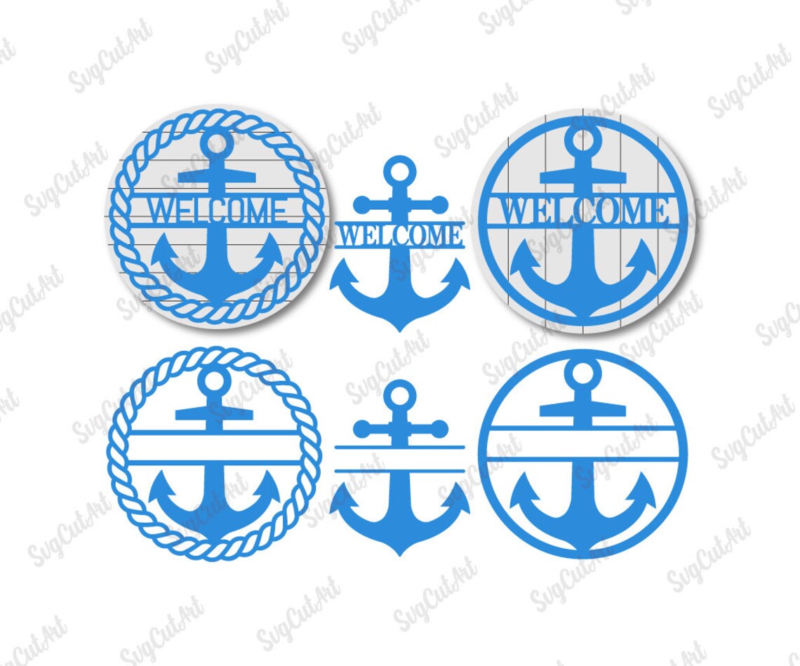 Nautical Sign SVG Round Sign Anchor Wall Hanging Etsy
