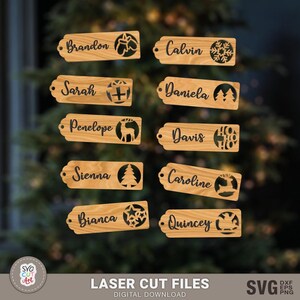 Etiquettes cadeaux svg, svg étiquettes de Noël, étiquettes svg, décoration de Noël SVG, ornements Glowforge, fichiers découpés au laser, coupe ajourée, Silhouette, Cricut