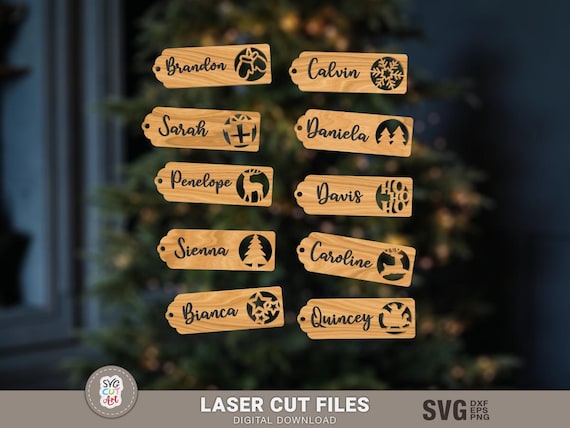 Gift tags svg, Christmas Tags svg, Labels svg, Christmas ornament SVG, Glowforge ornaments, Laser cut files,ayered cut, Silhouette, Cricut