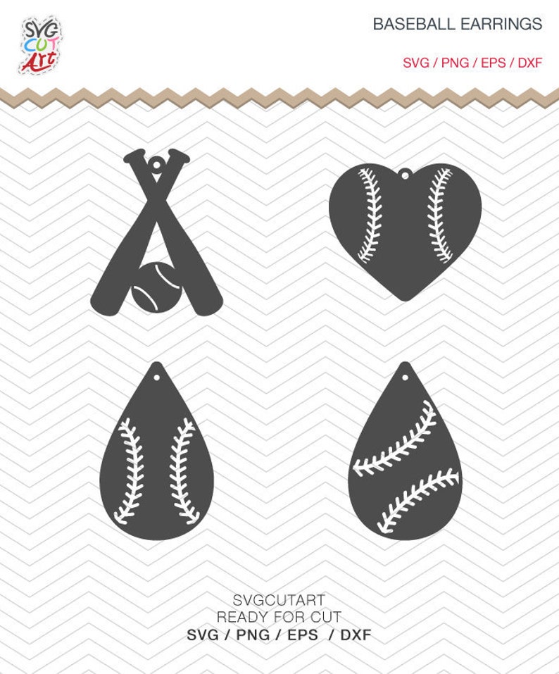 Download Baseball Earrings SVG DXF PNG eps teardrop Pendant bat ...
