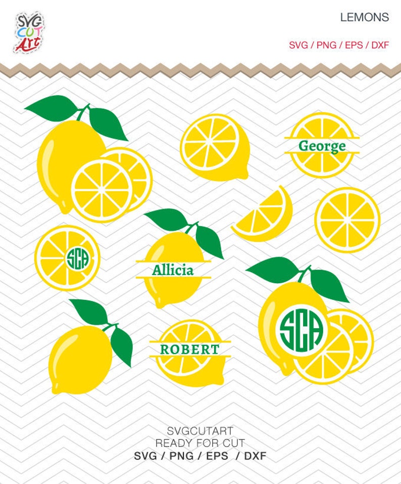 Download Lemons svg Fruit SVG Lemon monogram Fruit monogram kitchen ...