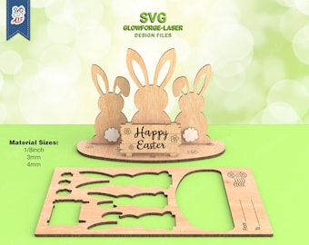 Easter Bunny Tails Card SVG, Easter stand svg, Bunny stand svg, Personalized easter gift card, Easter svg, Easter Cut File, laser cut file