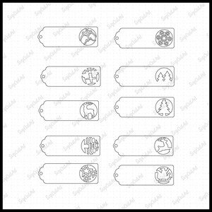 Gift tags svg, Christmas Tags svg, Labels svg, Christmas ornament SVG, Glowforge ornaments, Laser cut files,ayered cut, Silhouette, Cricut image 2