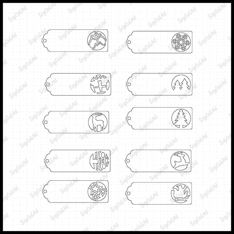 Gift tags svg, Christmas Tags svg, Labels svg, Christmas ornament SVG, Glowforge ornaments, Laser cut files,ayered cut, Silhouette, Cricut image 2