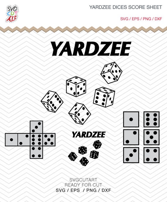 Download Free Yardzee With Dices Frames And Score Sheet Cards Dxf Svg Png Etsy SVG Cut Files