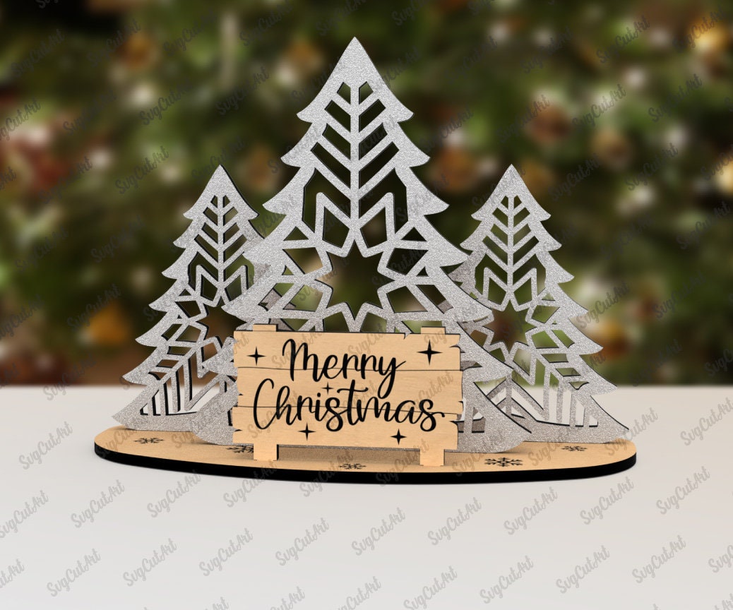Christmas Card Stand Svg Christmas Card Laser Cut SVG Etsy