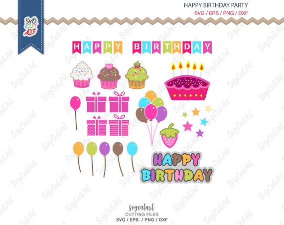 Download Happy Birthday Party Banner Svg Birthday Svg Party Svg Etsy
