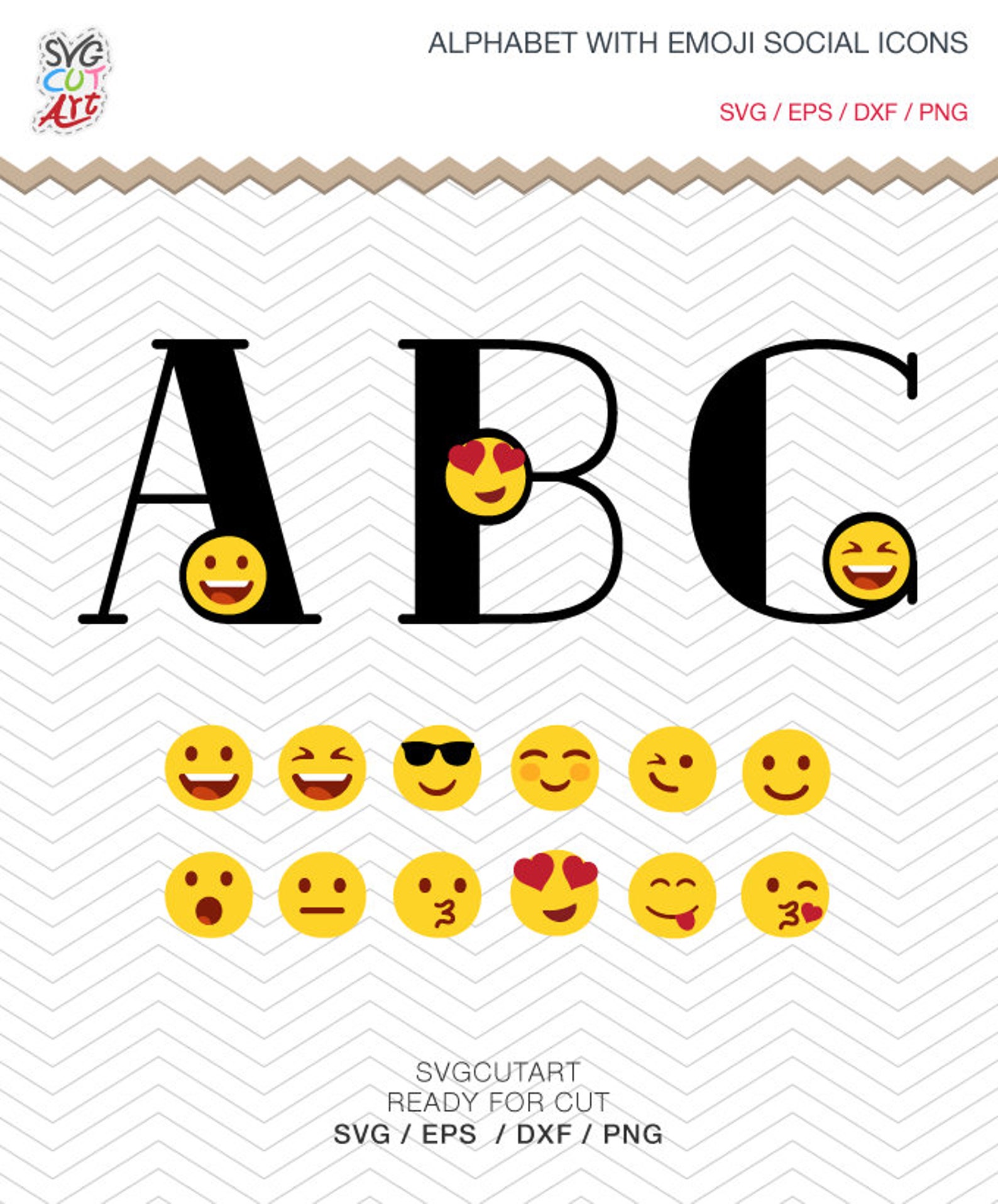Faces Emojis Alphabet Letters