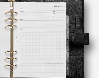 Meeting Notes Planner Insert