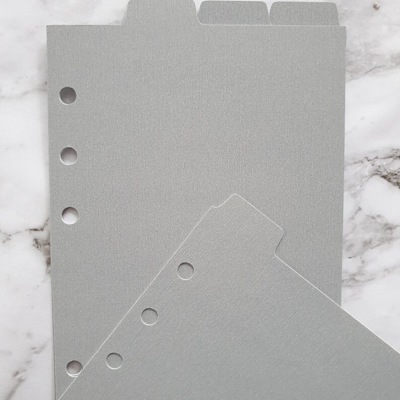 Top Tab Agenda Planner Dividers Cardstock Light Grey