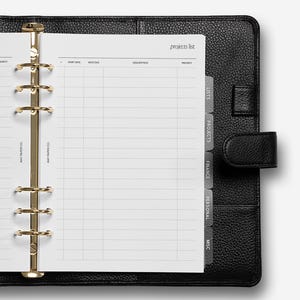 Projects List Planner Insert