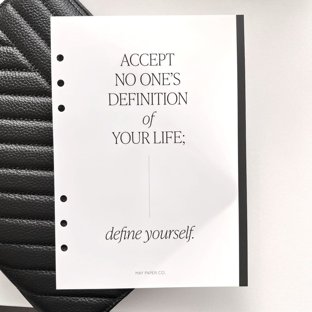Define Yourself Milk Vellum Dashboard Overlay Etsy
