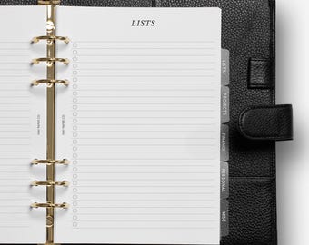 Lists Planner Insert