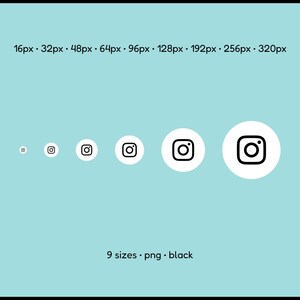 Social Media Icons - 41 Icons in 9 Sizes, White and Black, PNG Files ...