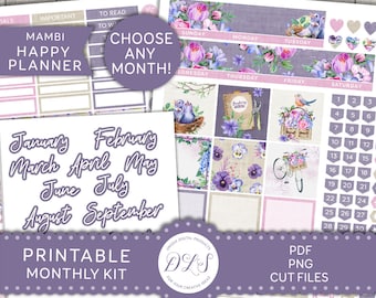 April Monthly Kit planner stickers made for ECLP or MAMBI Happy Planner Lavender Fields