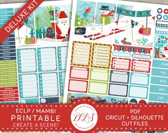 Christmas Printable Stickers Weekly Planner Kit ECLP | Etsy
