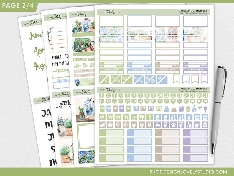 Monthly Planner Stickers Spring Planner Stickers Printable - Etsy